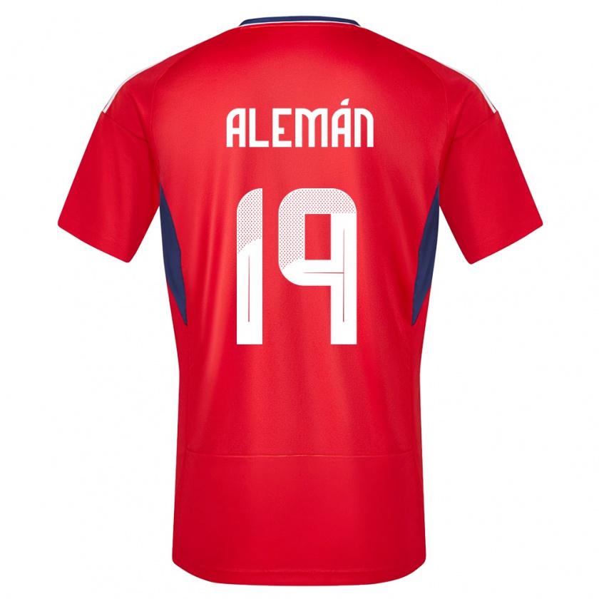 Kandiny Damen Costa Rica Fabricio Aleman #19 Rot Heimtrikot Trikot 24-26 T-Shirt Österreich