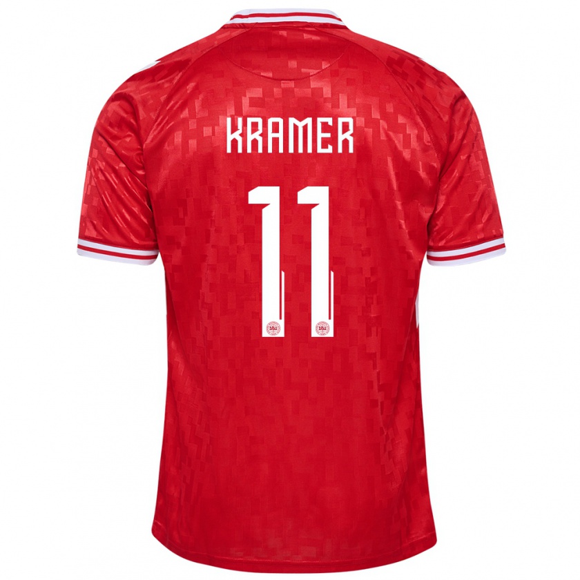 Kandiny Damen Dänemark Cornelia Kramer #11 Rot Heimtrikot Trikot 24-26 T-Shirt Österreich