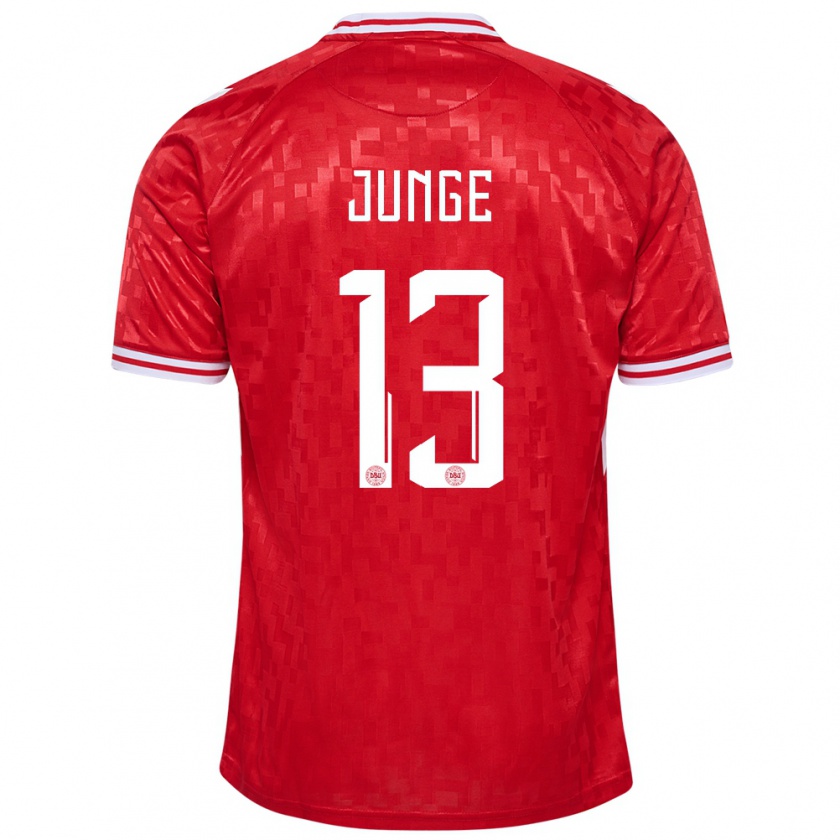 Kandiny Dames Denemarken Sofie Junge #13 Rood Thuisshirt Thuistenue 24-26 T-Shirt België