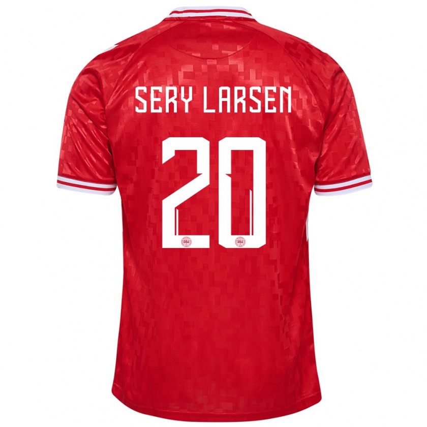 Kandiny Damen Dänemark Japhet Sery Larsen #20 Rot Heimtrikot Trikot 24-26 T-Shirt Österreich