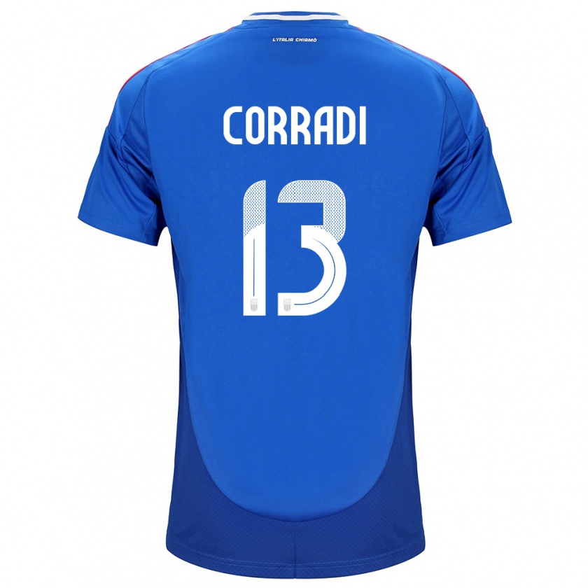 Kandiny Mujer Camiseta Italia Christian Corradi #13 Azul 1ª Equipación 24-26 La Camisa México