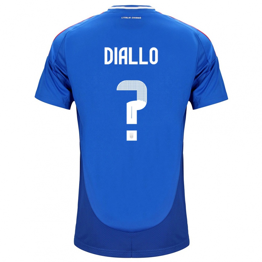 KandinyレディースイタリアDjibril Diallo#0青ホームシャツ24-26ジャージーユニフォーム