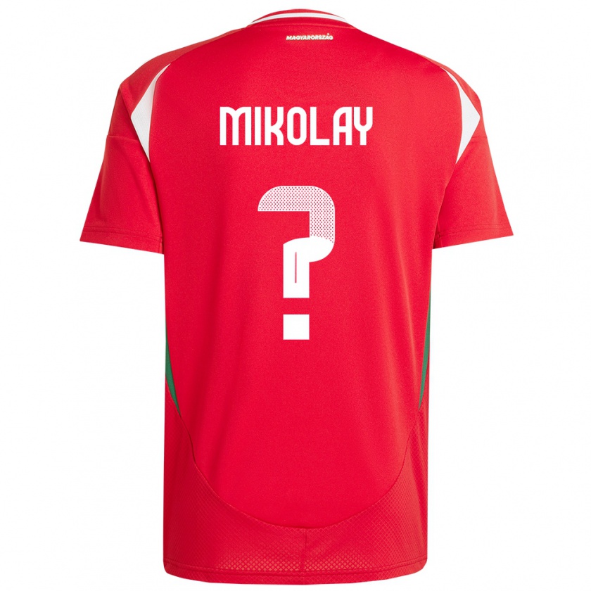 Kandiny Mujer Camiseta Hungría Timóteus Mikolay #0 Rojo 1ª Equipación 24-26 La Camisa México