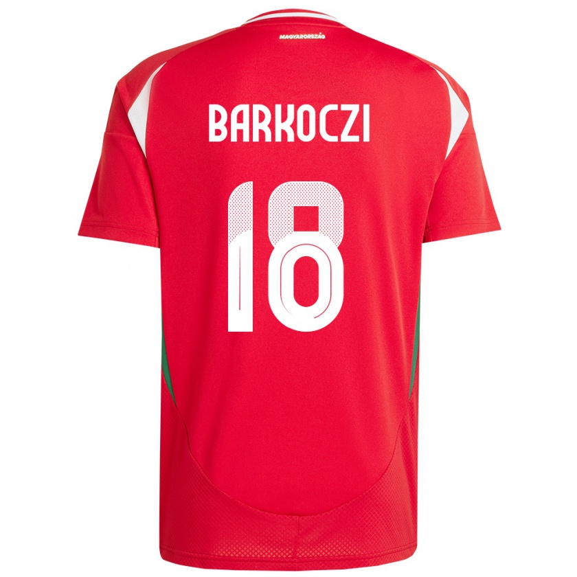 Kandiny Mujer Camiseta Hungría Barnabás Barkóczi #18 Rojo 1ª Equipación 24-26 La Camisa México