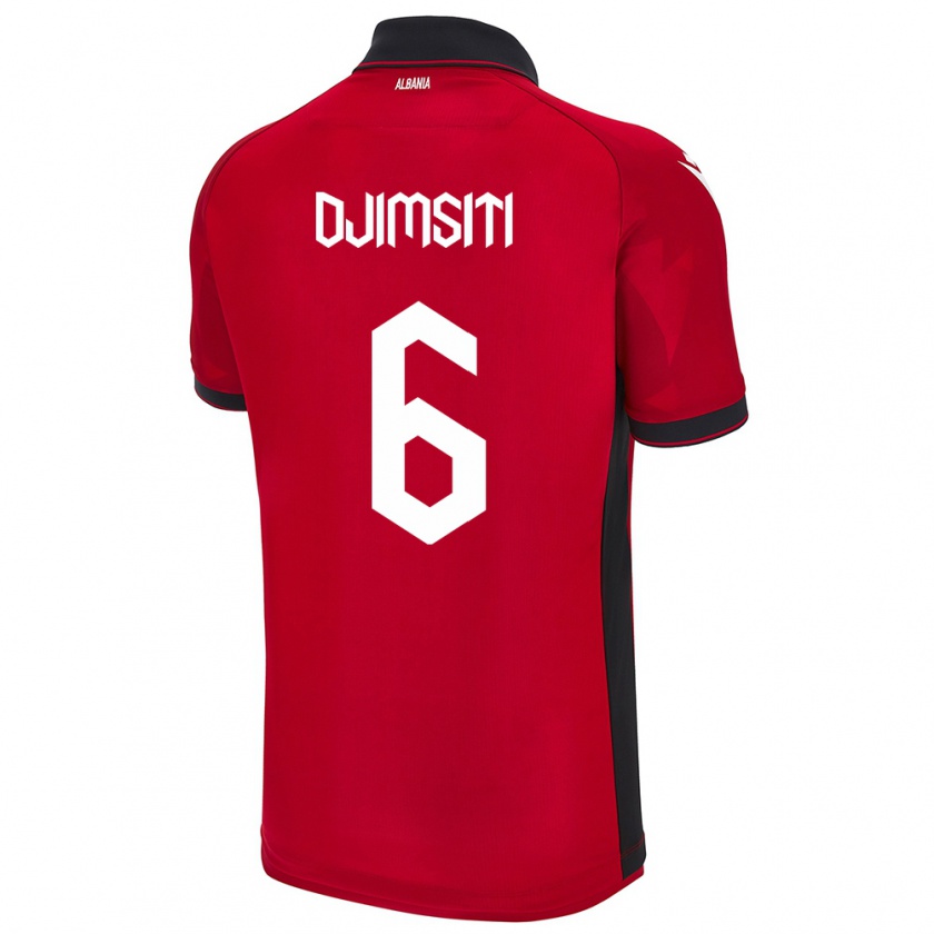 Kandiny Damen Albanien Berat Djimsiti #6 Rot Heimtrikot Trikot 24-26 T-Shirt Österreich