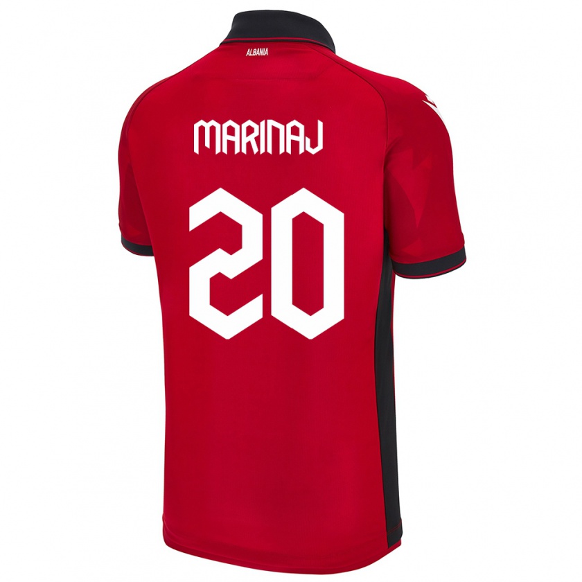 Kandiny Damen Albanien Kledi Marinaj #20 Rot Heimtrikot Trikot 24-26 T-Shirt Österreich