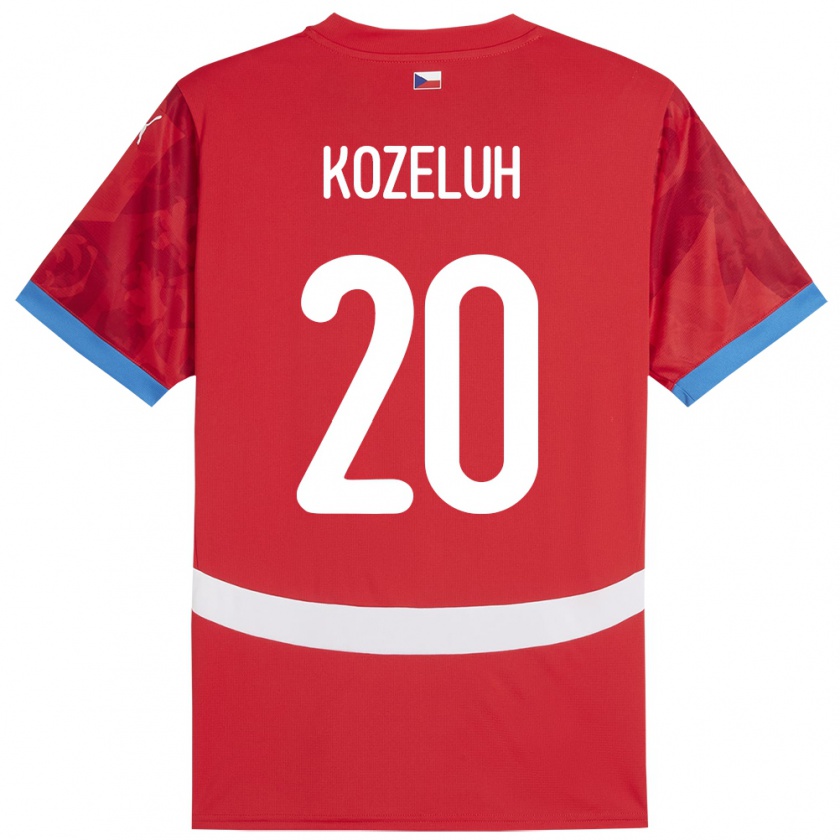 Kandiny Donna Maglia Cechia Josef Kozeluh #20 Rosso Kit Gara Home 24-26 Maglietta