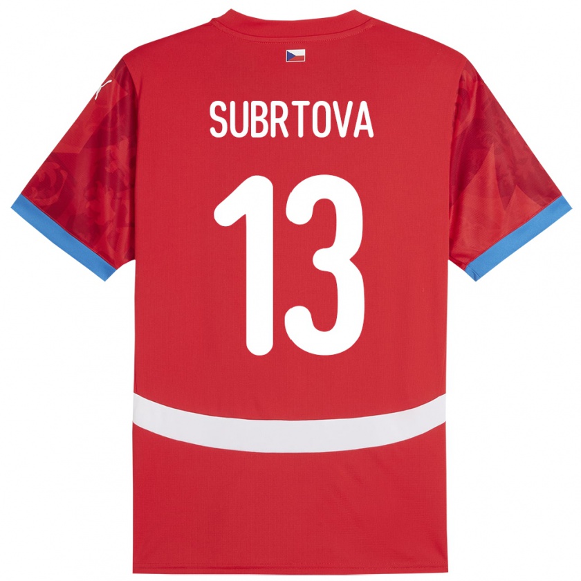 Kandiny Dames Tsjechië Anna Šubrtová #13 Rood Thuisshirt Thuistenue 24-26 T-Shirt België