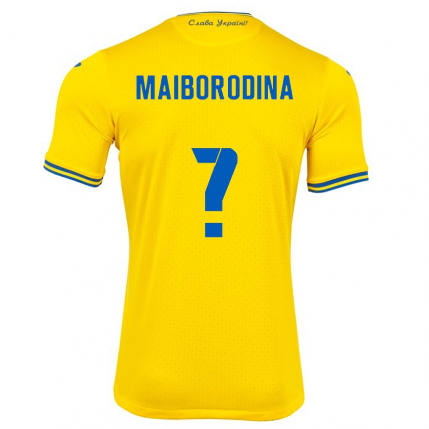 Kandiny Donna Maglia Ucraina Iryna Maiborodina #0 Giallo Kit Gara Home 24-26 Maglietta