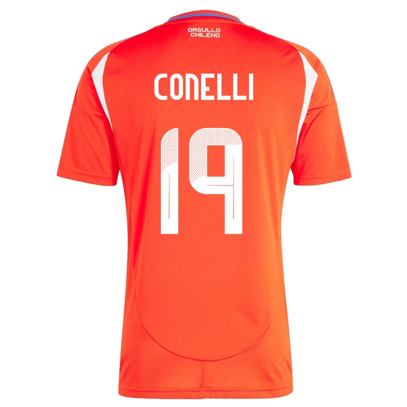 Kandiny Damen Chile Vicente Conelli #19 Rot Heimtrikot Trikot 24-26 T-Shirt Österreich