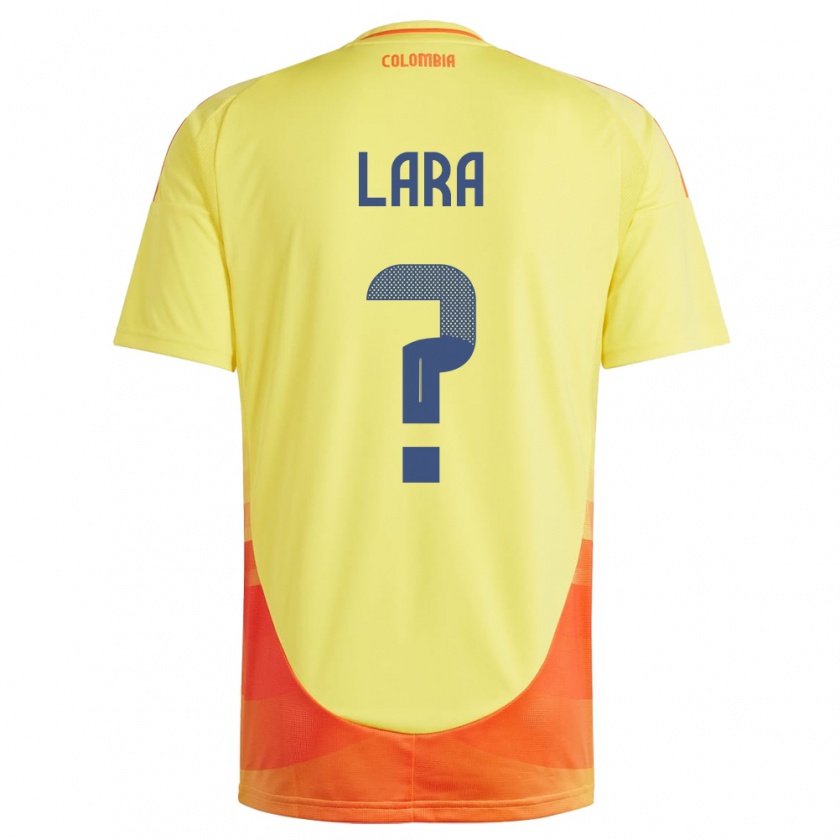 Kandiny Mujer Camiseta Colombia Nicolás Lara #0 Amarillo 1ª Equipación 24-26 La Camisa México