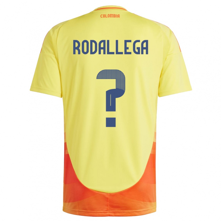 Kandiny Donna Maglia Colombia Johan Rodallega #0 Giallo Kit Gara Home 24-26 Maglietta