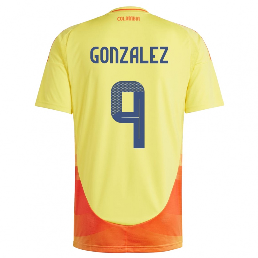 Kandiny Dames Colombia Manuela González #9 Geel Thuisshirt Thuistenue 24-26 T-Shirt België