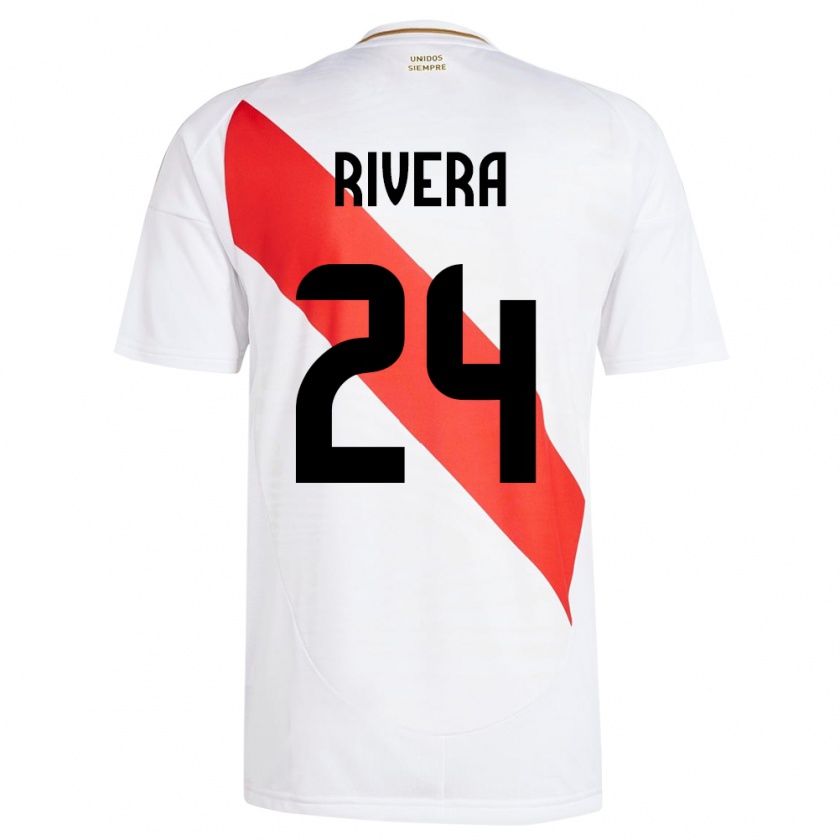 Kandiny Mujer Camiseta Perú José Rivera #24 Blanco 1ª Equipación 24-26 La Camisa