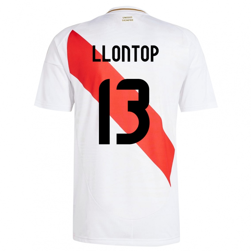 Kandiny Dames Peru Mathías Llontop #13 Wit Thuisshirt Thuistenue 24-26 T-Shirt België