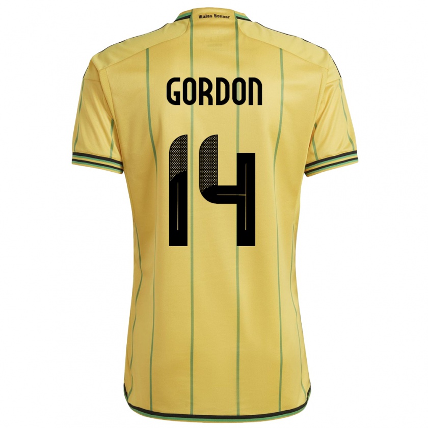 Kandiny Dames Jamaica Ashton Gordon #14 Geel Thuisshirt Thuistenue 24-26 T-Shirt België