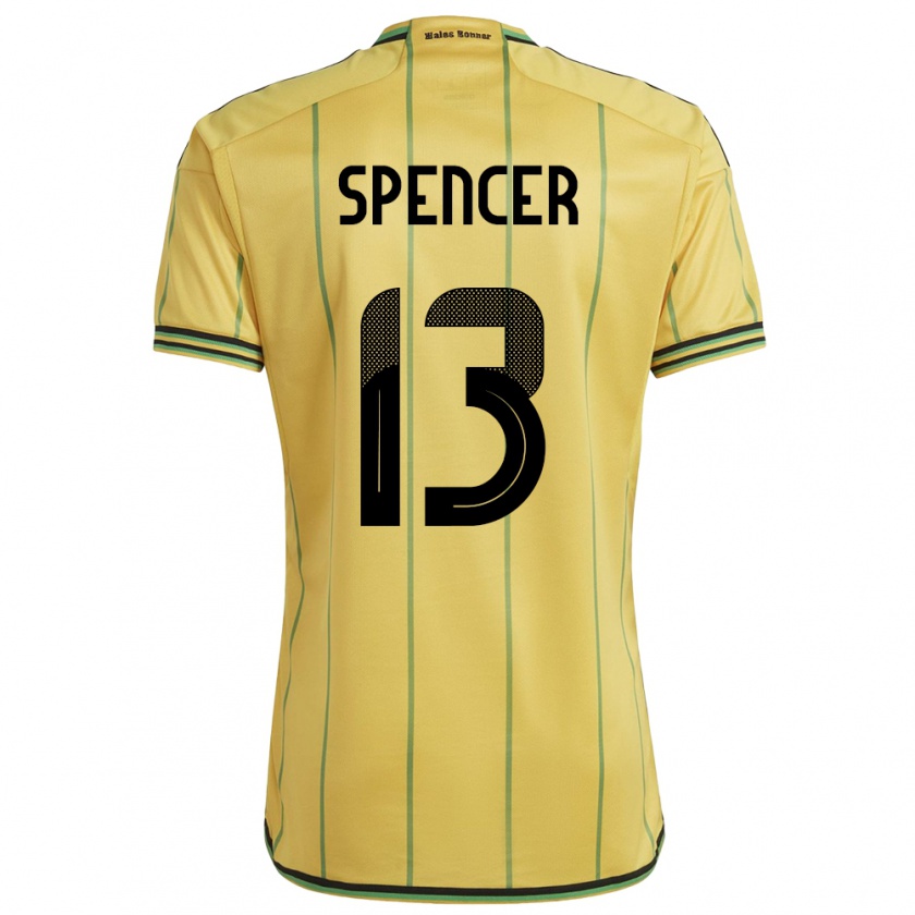 Kandiny Dames Jamaica Rebecca Spencer #13 Geel Thuisshirt Thuistenue 24-26 T-Shirt België