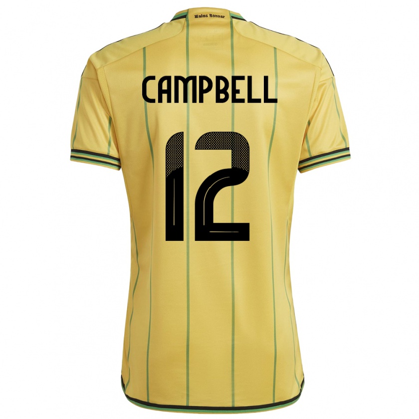 Kandiny Dames Jamaica Sashana Campbell #12 Geel Thuisshirt Thuistenue 24-26 T-Shirt België