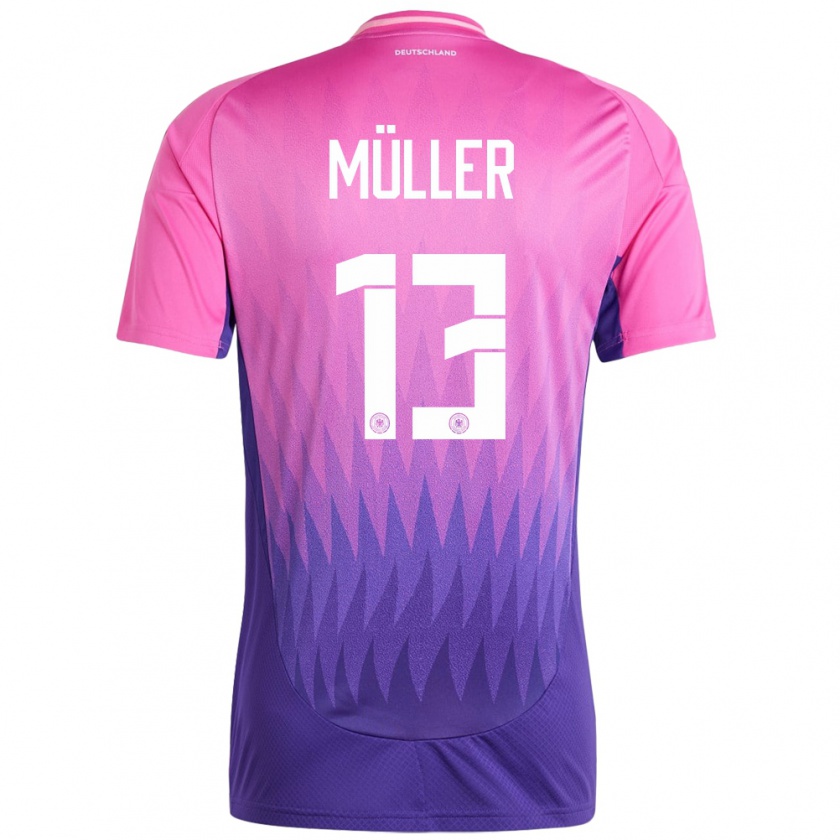 Kandiny Damen Deutschland Thomas Muller #13 Pink Lila Auswärtstrikot Trikot 24-26 T-Shirt Österreich