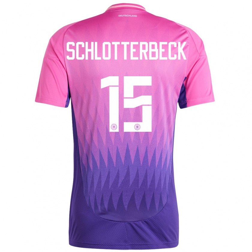 Kandiny Donna Maglia Germania Nico Schlotterbeck #15 Rosa Viola Kit Gara Away 24-26 Maglietta