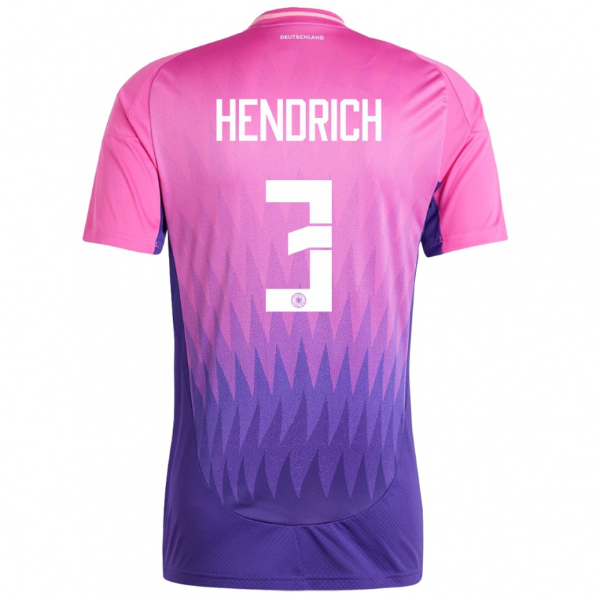 Kandiny Donna Maglia Germania Kathrin Hendrich #3 Rosa Viola Kit Gara Away 24-26 Maglietta