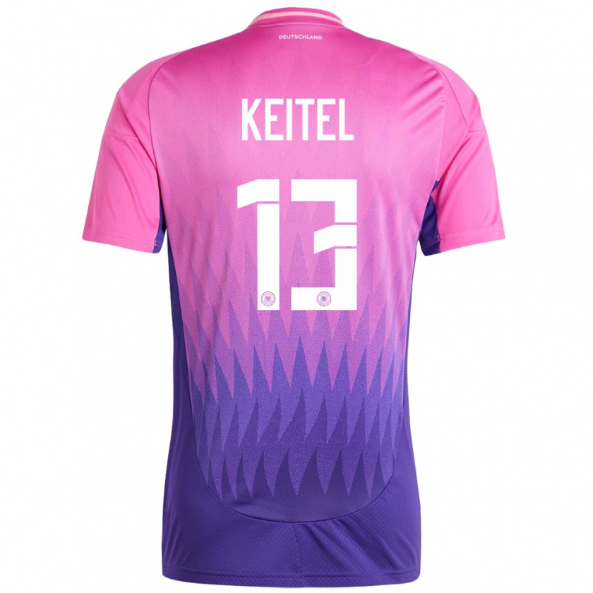 Kandiny Donna Maglia Germania Yannik Keitel #13 Rosa Viola Kit Gara Away 24-26 Maglietta