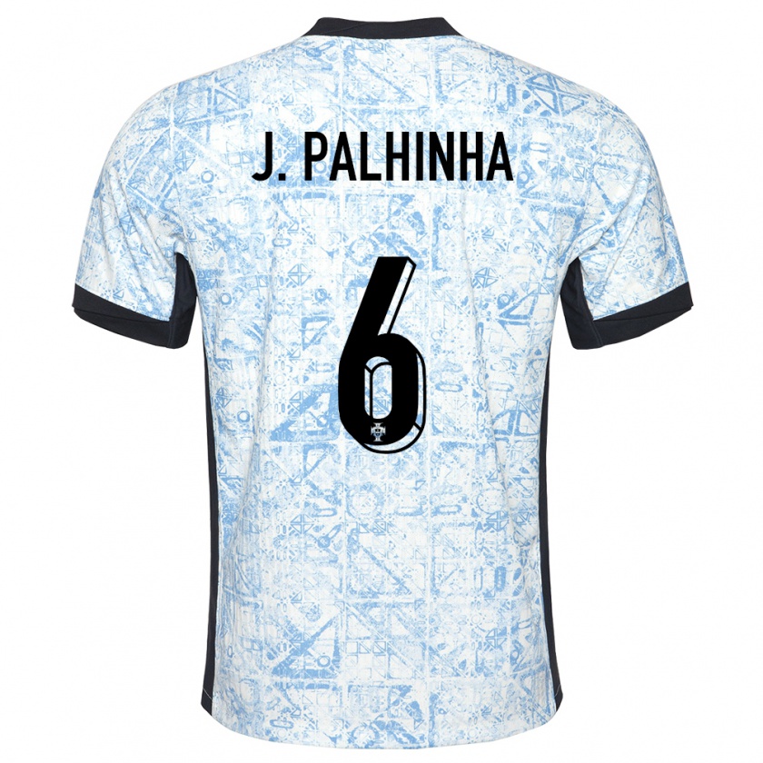 Kandiny Dames Portugal Joao Palhinha #6 Crème Blauw Uitshirt Uittenue 24-26 T-Shirt België