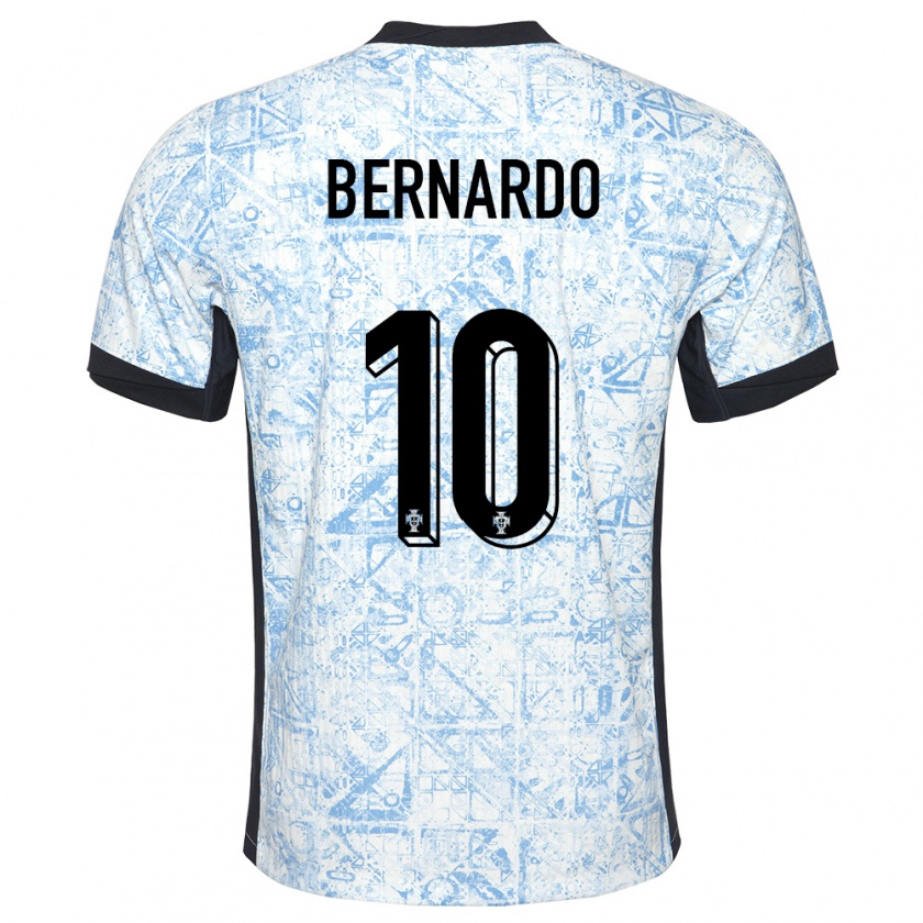 Kandiny Damen Portugal Bernardo Silva #10 Cremeblau Auswärtstrikot Trikot 24-26 T-Shirt Österreich