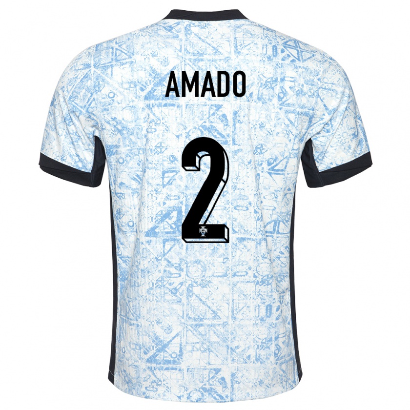 Kandiny Damen Portugal Catarina Amado #2 Cremeblau Auswärtstrikot Trikot 24-26 T-Shirt Österreich