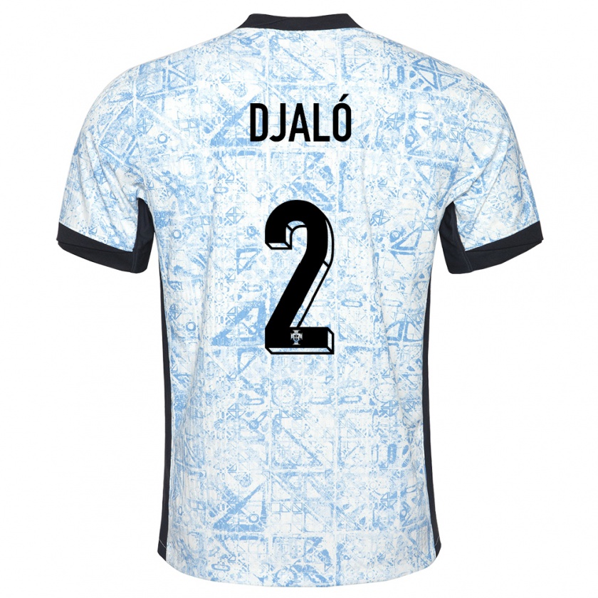 Kandiny Damen Portugal Tiago Djalo #2 Cremeblau Auswärtstrikot Trikot 24-26 T-Shirt Österreich