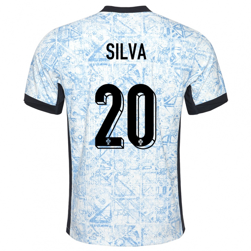 Kandiny Damen Portugal Fabio Silva #20 Cremeblau Auswärtstrikot Trikot 24-26 T-Shirt Österreich