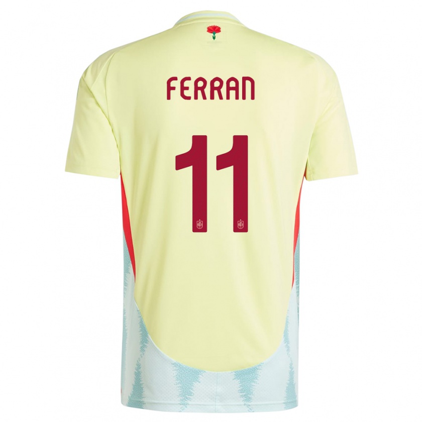 Kandiny Mujer Camiseta España Ferran Torres #11 Amarillo 2ª Equipación 24-26 La Camisa