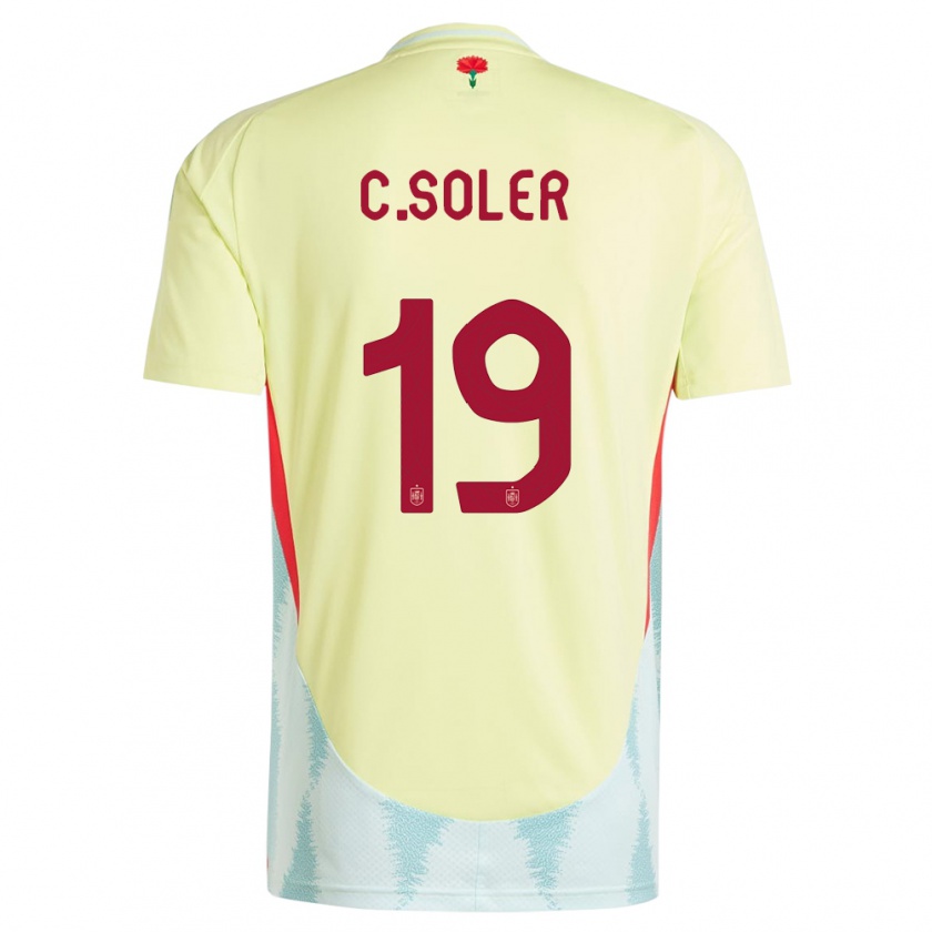 Kandiny Dames Spanje Carlos Soler #19 Geel Uitshirt Uittenue 24-26 T-Shirt België