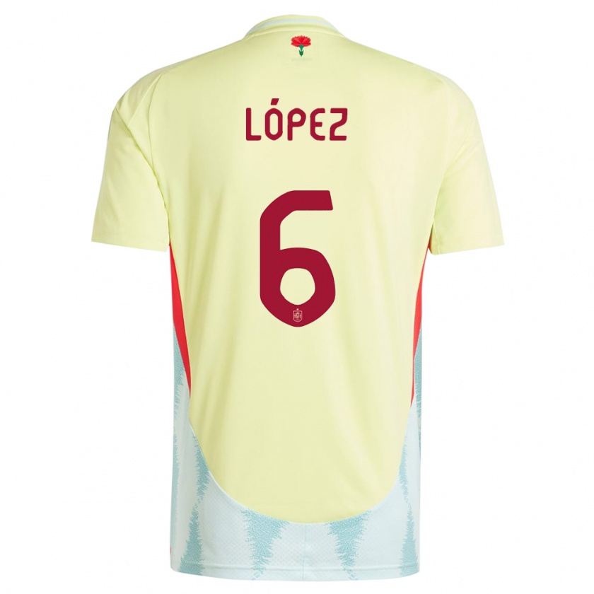 Kandiny Donna Maglia Spagna Maitane Lopez #6 Giallo Kit Gara Away 24-26 Maglietta