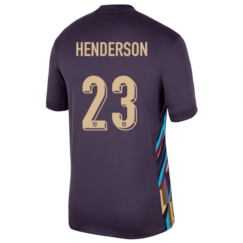 Kandiny Dames Engeland Dean Henderson #23 Donkere Rozijn Uitshirt Uittenue 24-26 T-Shirt