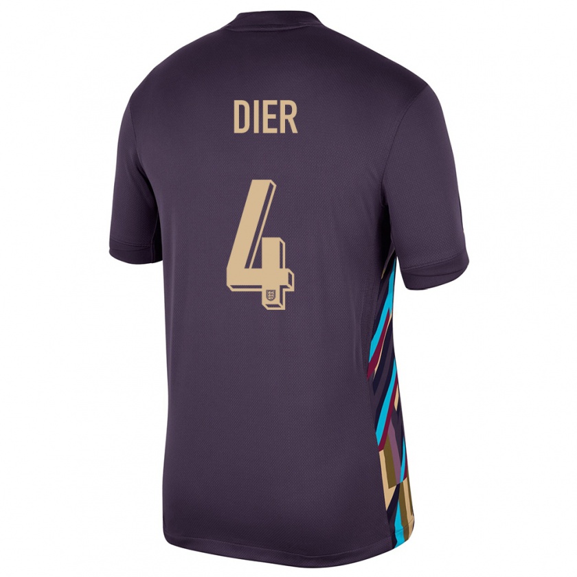 Kandiny Donna Maglia Inghilterra Eric Dier #4 Uvetta Scura Kit Gara Away 24-26 Maglietta