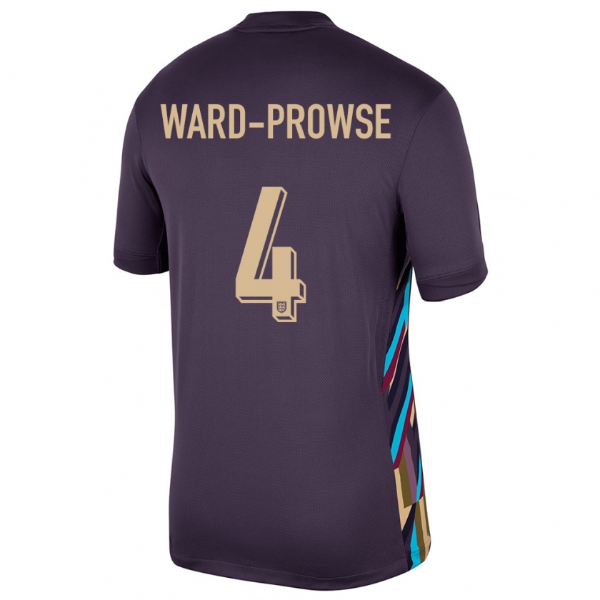 Kandiny Dames Engeland James Ward-Prowse #4 Donkere Rozijn Uitshirt Uittenue 24-26 T-Shirt