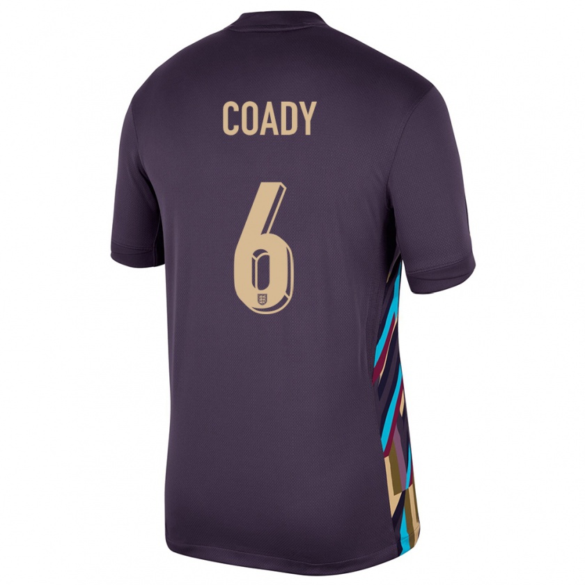 Kandiny Donna Maglia Inghilterra Conor Coady #6 Uvetta Scura Kit Gara Away 24-26 Maglietta