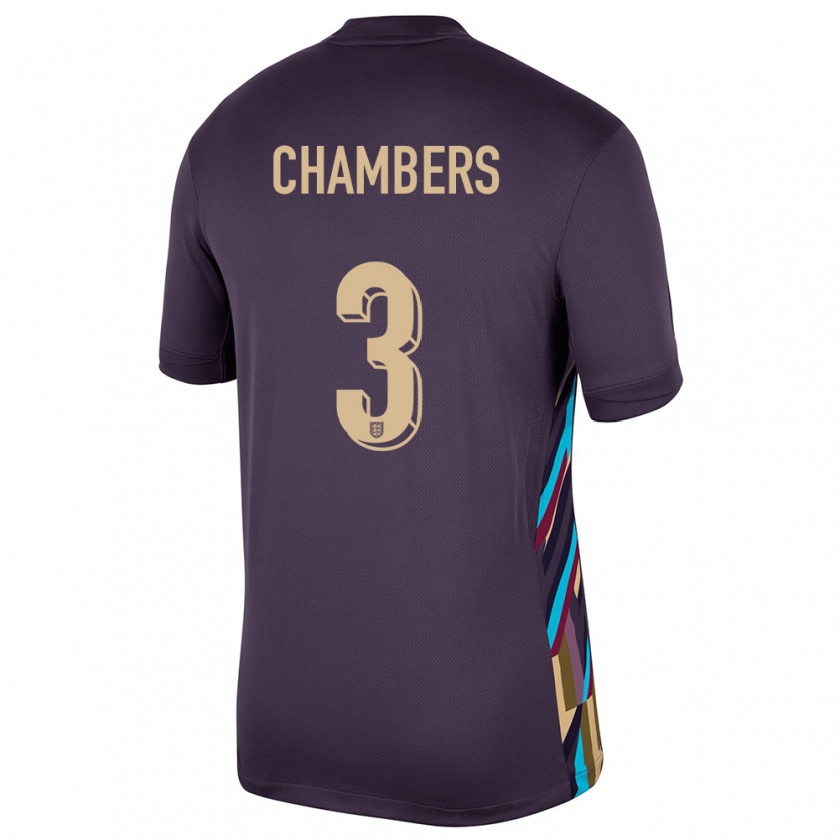 Kandiny Dames Engeland Luke Chambers #3 Donkere Rozijn Uitshirt Uittenue 24-26 T-Shirt België