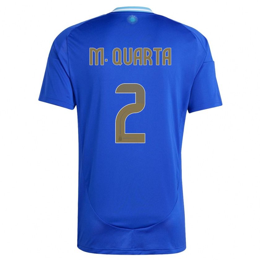 Kandiny Damen Argentinien Lucas Martinez Quarta #2 Blau Auswärtstrikot Trikot 24-26 T-Shirt Österreich