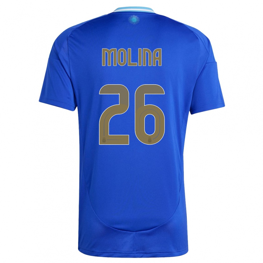 Kandiny Damen Argentinien Nahuel Molina #26 Blau Auswärtstrikot Trikot 24-26 T-Shirt Österreich