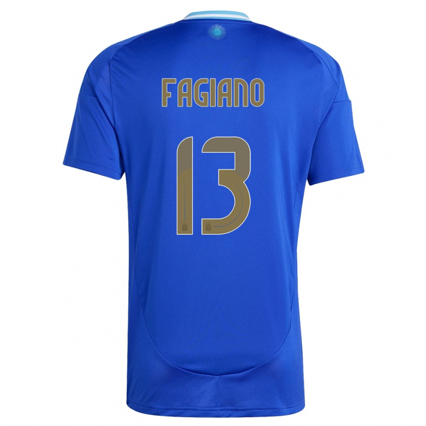 Kandiny Dames Argentinië Paloma Fagiano #13 Blauw Uitshirt Uittenue 24-26 T-Shirt België