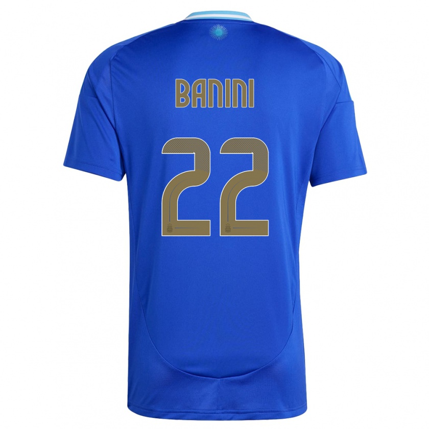 Kandiny Donna Maglia Argentina Estefania Banini #22 Blu Kit Gara Away 24-26 Maglietta