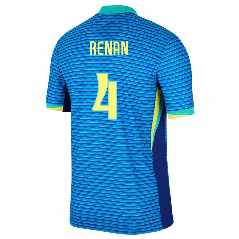 Kandiny Dames Brazilië Robert Renan #4 Blauw Uitshirt Uittenue 24-26 T-Shirt België