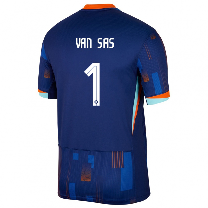 Kandiny Damen Niederlande Mikki Van Sas #1 Blau Auswärtstrikot Trikot 24-26 T-Shirt Österreich