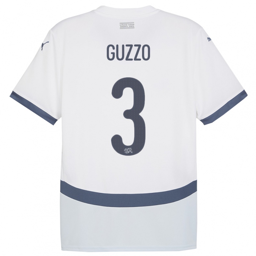 Kandiny Donna Maglia Svizzera Ramon Guzzo #3 Bianco Kit Gara Away 24-26 Maglietta