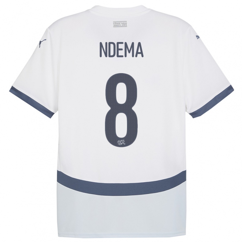 Kandiny Donna Maglia Svizzera Lois Ndema #8 Bianco Kit Gara Away 24-26 Maglietta