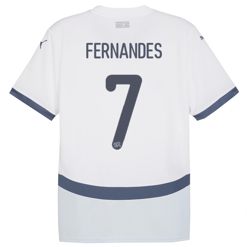 Kandiny Donna Maglia Svizzera Ruben Fernandes #7 Bianco Kit Gara Away 24-26 Maglietta