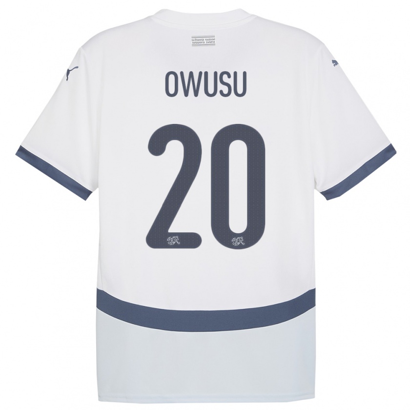 Kandiny Damen Schweiz Tyron Owusu #20 Weiß Auswärtstrikot Trikot 24-26 T-Shirt Österreich