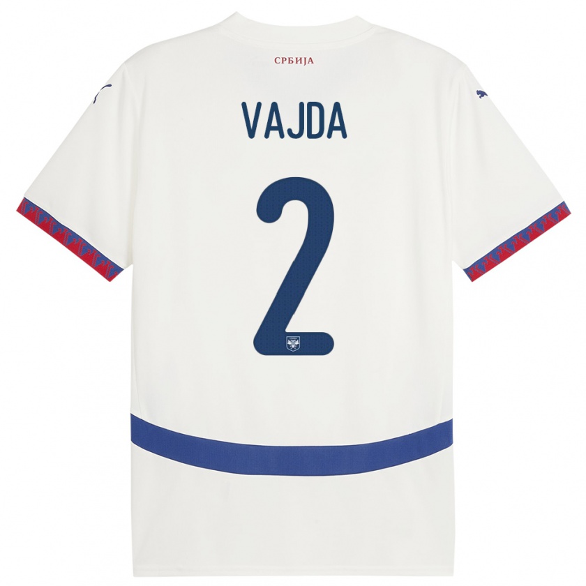 Kandiny Donna Maglia Serbia Orsoja Vajda #2 Bianco Kit Gara Away 24-26 Maglietta